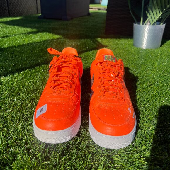 Nike Air Force 1 Low Top Orange Leather "Just Do It" - Picture 3 of 8